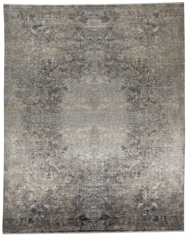 HomeRoots 4' Elegant Tan and Gray Oriental Distressed Area Rug - Timeless Charm for Any Home Decor Style 4' X 5' 566339