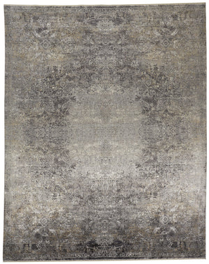 Homeroots 5' X 7' Tan And Gray Oriental Power Loom Worn Faded Area Rug Gray Viscose 566340