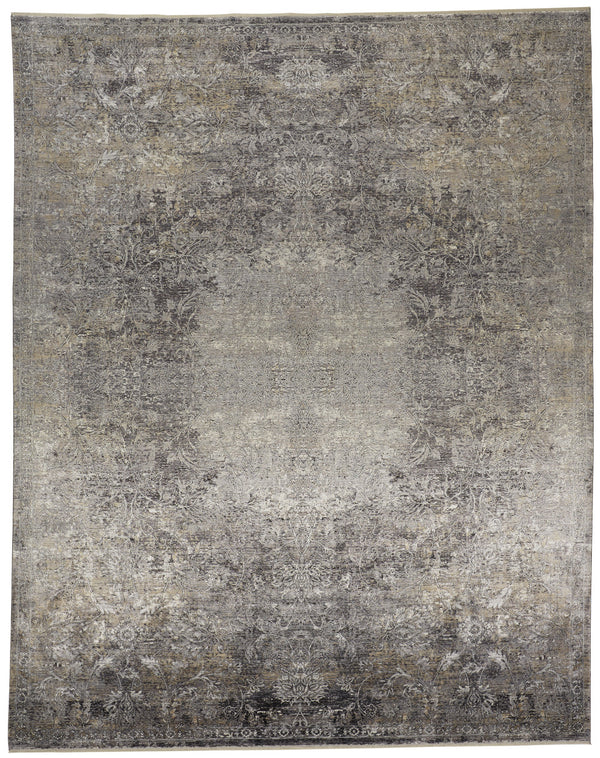 Homeroots 5' X 7' Tan And Gray Oriental Power Loom Worn Faded Area Rug Gray Viscose 566340