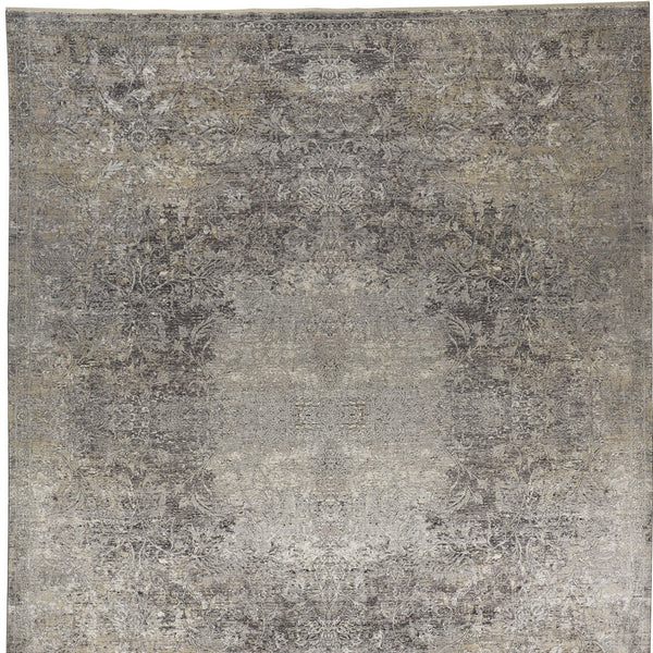 Homeroots 5' X 7' Tan And Gray Oriental Power Loom Worn Faded Area Rug Gray Viscose 566340