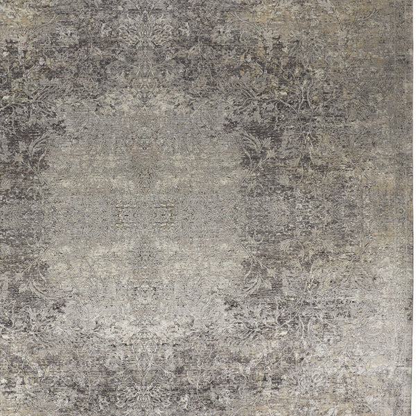 Homeroots 7' X 10' Tan And Gray Oriental Power Loom Worn Faded Area Rug Gray Viscose 566341