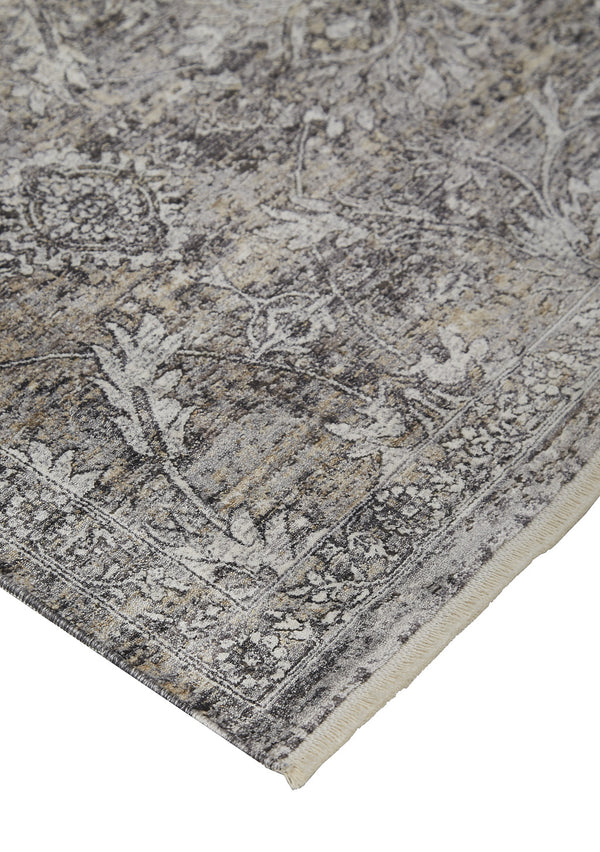 Homeroots 8' X 10' Tan And Gray Oriental Power Loom Worn Faded Area Rug Gray Viscose 566342