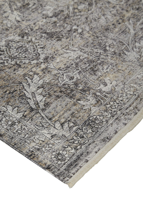 HomeRoots 4' Elegant Tan and Gray Oriental Distressed Area Rug - Timeless Charm for Any Home Decor Style 9' X 13' 566343