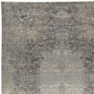 Homeroots 9' X 13' Tan And Gray Oriental Power Loom Worn Faded Area Rug Gray Viscose 566343
