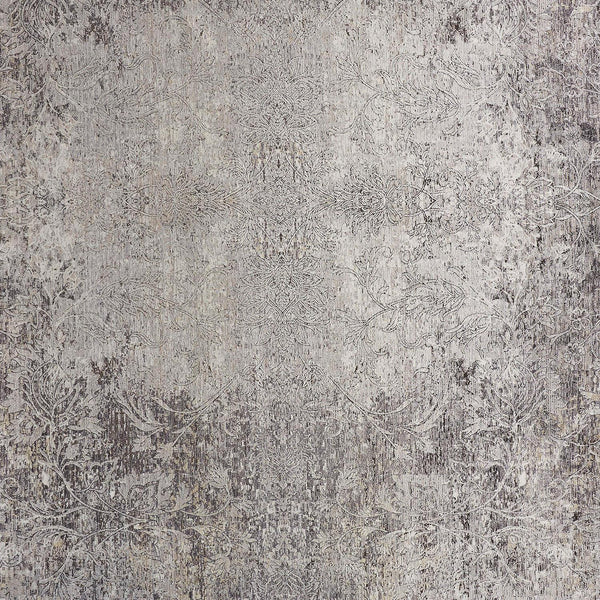 Homeroots 12' Gray And Ivory Oriental Power Loom Worn Faded Runner Rug Gray Viscose 566346