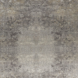 Homeroots 2' X 3' Tan And Gray Oriental Power Loom Worn Faded Area Rug Gray Viscose 566348