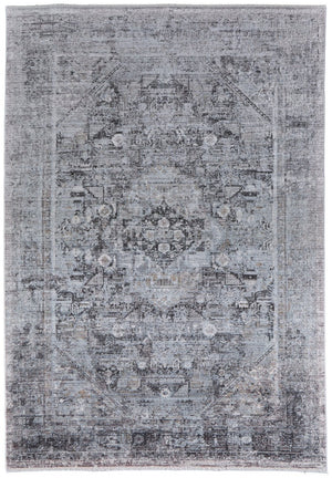 HomeRoots 4' Luxurious Gray and Silver Oriental Area Rug - Vintage Style, Durable Power Loom Construction 5' X 7' 566360