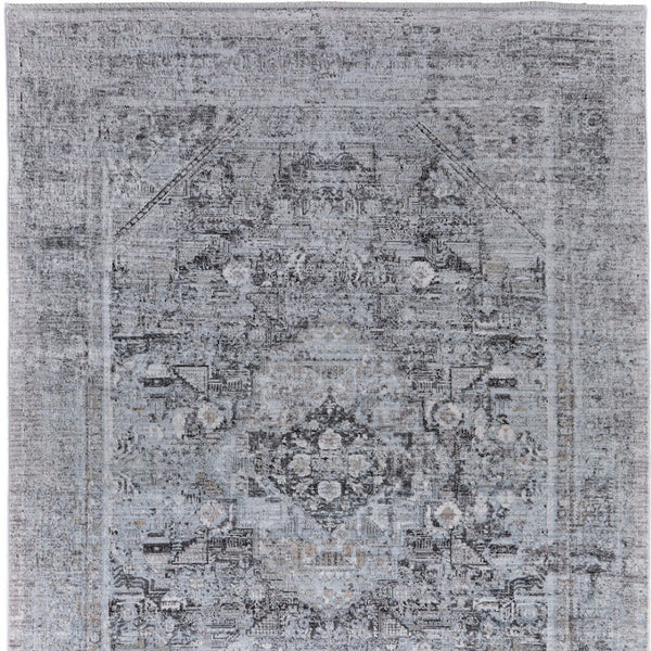 HomeRoots 4' Luxurious Gray and Silver Oriental Area Rug - Vintage Style, Durable Power Loom Construction 8' X 10' 566362