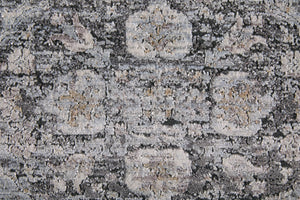 HomeRoots 4' Luxurious Gray and Silver Oriental Area Rug - Vintage Style, Durable Power Loom Construction 8' Runner 566364