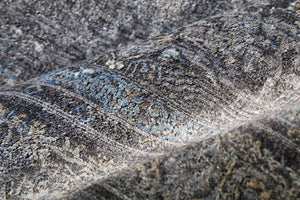 Homeroots 8' Gray And Silver Oriental Power Loom Worn Faded Runner Rug Gray Viscose 566374