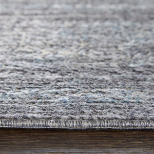 Homeroots 2' X 3' Gray And Silver Oriental Power Loom Worn Faded Area Rug Gray Viscose 566378