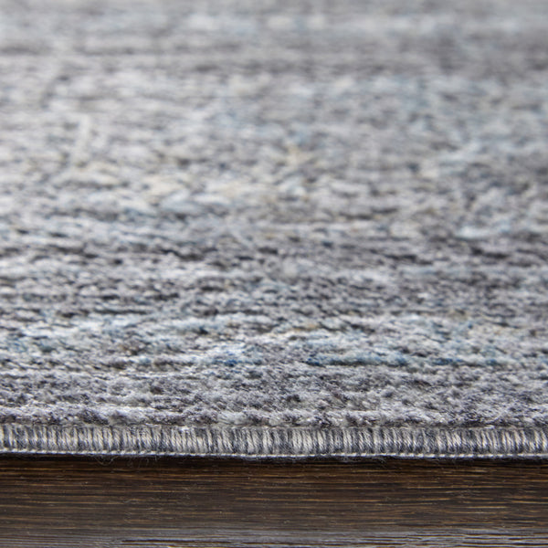 Homeroots 2' X 3' Gray And Silver Oriental Power Loom Worn Faded Area Rug Gray Viscose 566378