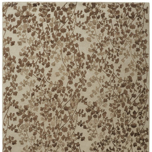 HomeRoots 5' Elegant Hand-Tufted Floral Area Rug in Soft Taupe and Rich Brown for Timeless Home Décor 5' X 8' 566379