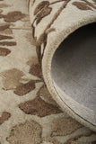 Homeroots 10' X 14' Taupe And Brown Floral Hand Tufted Area Rug Ivory Wool Blend 566380