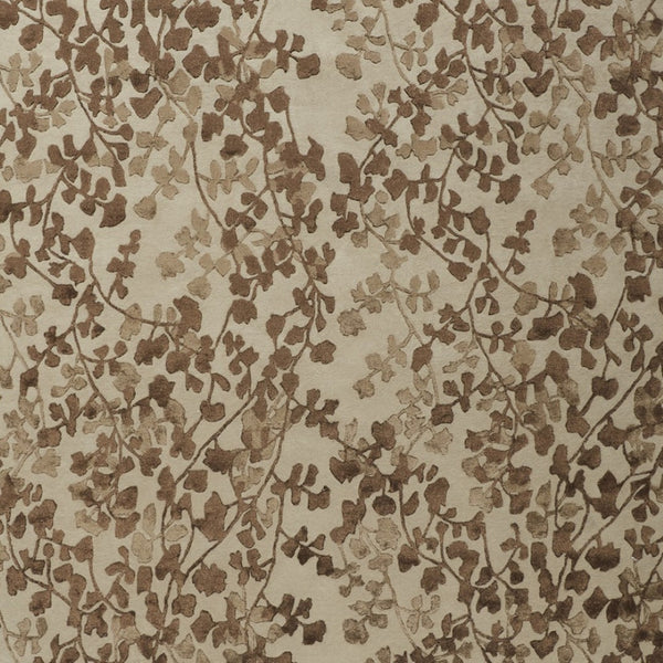 HomeRoots 5' Elegant Hand-Tufted Floral Area Rug in Soft Taupe and Rich Brown for Timeless Home Décor 10' X 14' 566380