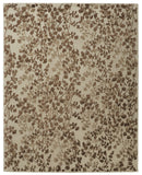 Homeroots 10' X 14' Taupe And Brown Floral Hand Tufted Area Rug Ivory Wool Blend 566380