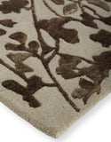 Homeroots 10' X 14' Taupe And Brown Floral Hand Tufted Area Rug Ivory Wool Blend 566380