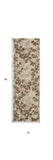 Homeroots 8' Taupe And Brown Floral Hand Tufted Runner Rug Ivory Wool Blend 566381