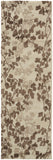 Homeroots 8' Taupe And Brown Floral Hand Tufted Runner Rug Ivory Wool Blend 566381