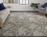 Homeroots 5' X 8' Gray And Silver Floral Hand Tufted Area Rug Gray Wool Blend 566382