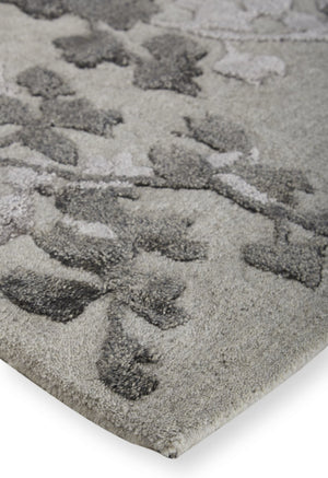 HomeRoots 5' Elegant Hand-Tufted Floral Area Rug in Soft Taupe and Rich Brown for Timeless Home Décor 5' X 8' 566382