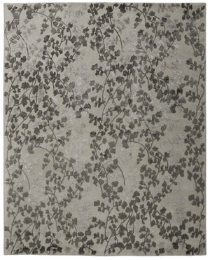 HomeRoots 5' Elegant Hand-Tufted Floral Area Rug in Soft Taupe and Rich Brown for Timeless Home Décor 8' X 10' 566383