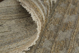 Homeroots 4' X 6' Gold And Tan Geometric Hand Knotted Worn Faded Area Rug Gold Wool Blend 566385