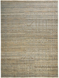 Homeroots 9' X 13' Gold And Tan Geometric Hand Knotted Worn Faded Area Rug Gold Wool Blend 566389