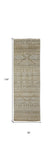 Homeroots 10' Gold And Tan Geometric Hand Knotted Worn Faded Runner Rug Gold Wool Blend 566390