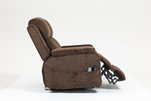 English Elm Oversized Power Lift Recliner with Heat Massage Lay Flat Design and Usb Charging Port Chocolate W547S00081