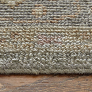 HomeRoots 4' Gray and Gold Hand-Knotted Wool Oriental Area Rug with Elegant Fringe for Timeless Home Style 8' X 12' 566404