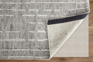 HomeRoots 4' Hand-Knotted Gray and Ivory Wool Area Rug – Timeless Checkered Design for Modern and Traditional Homes 6' X 9' 566415