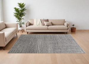 HomeRoots 4' Hand-Knotted Gray and Ivory Wool Area Rug – Timeless Checkered Design for Modern and Traditional Homes 8' X 10' 566416