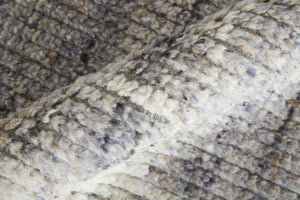 Homeroots 6' X 9' Gray And Ivory Wool Abstract Hand Knotted Worn Faded Area Rug Gray Wool 566422