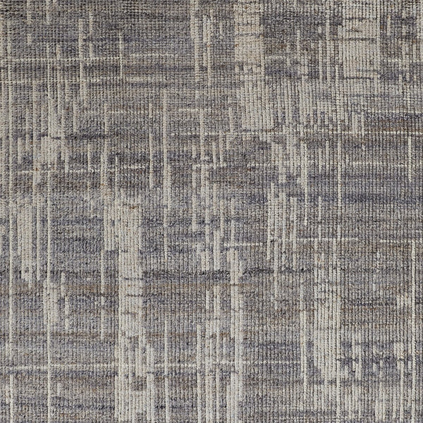 Homeroots 8' X 10' Gray And Ivory Wool Abstract Hand Knotted Worn Faded Area Rug Gray Wool 566423