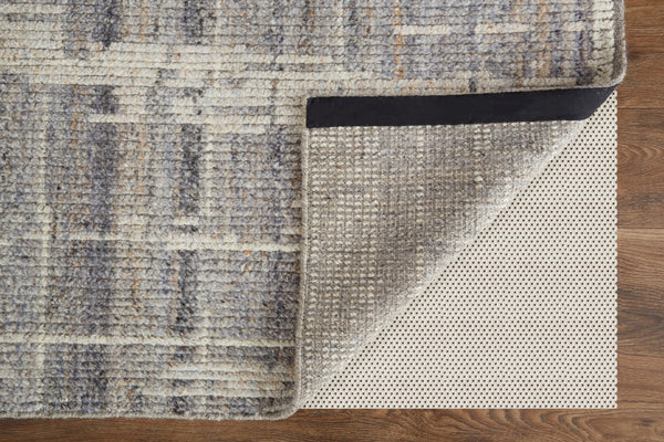 Homeroots 8' X 12' Gray And Ivory Wool Abstract Hand Knotted Worn Faded Area Rug Gray Wool 566424