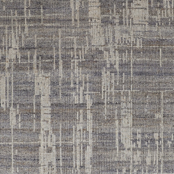 Homeroots 8' X 12' Gray And Ivory Wool Abstract Hand Knotted Worn Faded Area Rug Gray Wool 566424