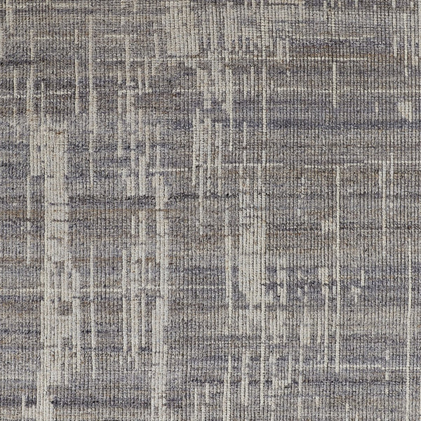 Homeroots 9' X 13' Gray And Ivory Wool Abstract Hand Knotted Worn Faded Area Rug Gray Wool 566425