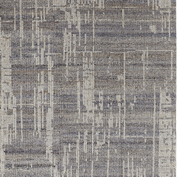 Homeroots 12' X 15' Gray And Ivory Wool Abstract Hand Knotted Worn Faded Area Rug Gray Wool 566426