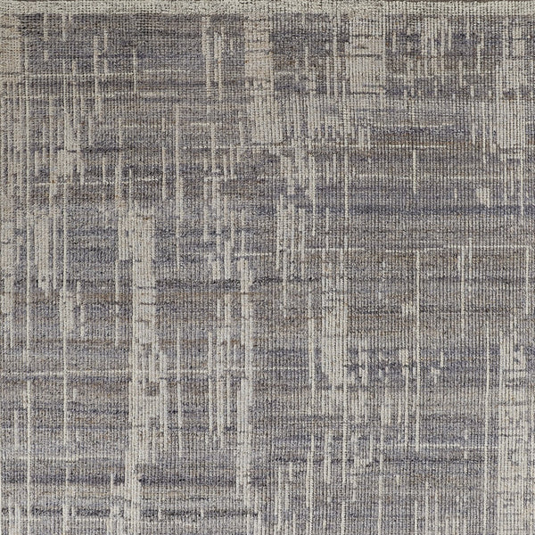 Homeroots 12' X 15' Gray And Ivory Wool Abstract Hand Knotted Worn Faded Area Rug Gray Wool 566426