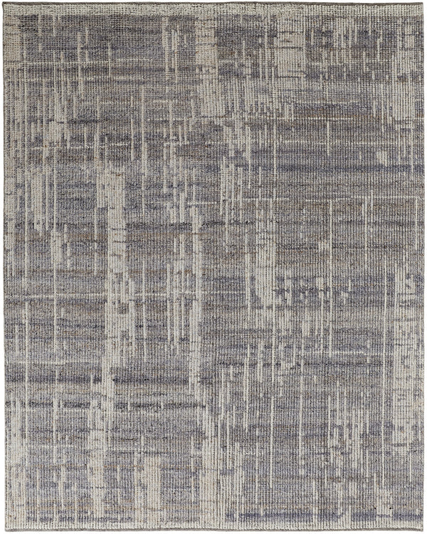 Homeroots 12' X 15' Gray And Ivory Wool Abstract Hand Knotted Worn Faded Area Rug Gray Wool 566426