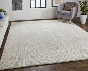 HomeRoots 4' Timeless Tan and Ivory Hand-Knotted Wool Area Rug for Cozy Homes, Durable and Easy to Maintain 8' X 10' 566437