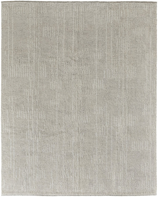 HomeRoots 4' Timeless Tan and Ivory Hand-Knotted Wool Area Rug for Cozy Homes, Durable and Easy to Maintain 8' X 12' 566438