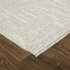 HomeRoots 4' Timeless Tan and Ivory Hand-Knotted Wool Area Rug for Cozy Homes, Durable and Easy to Maintain 9' X 13' 566439