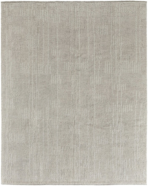 HomeRoots 4' Timeless Tan and Ivory Hand-Knotted Wool Area Rug for Cozy Homes, Durable and Easy to Maintain 9' X 13' 566439