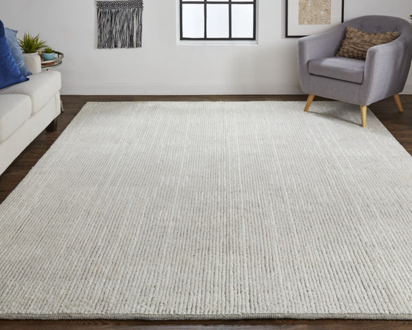HomeRoots 4' Timeless Tan and Ivory Hand-Knotted Wool Area Rug for Cozy Homes, Durable and Easy to Maintain 2' X 3' 566441