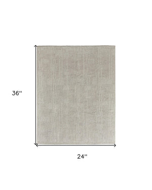 HomeRoots 4' Timeless Tan and Ivory Hand-Knotted Wool Area Rug for Cozy Homes, Durable and Easy to Maintain 2' X 3' 566441