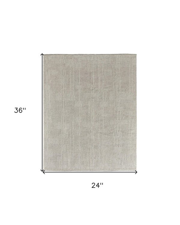 HomeRoots 4' Timeless Tan and Ivory Hand-Knotted Wool Area Rug for Cozy Homes, Durable and Easy to Maintain 2' X 3' 566441