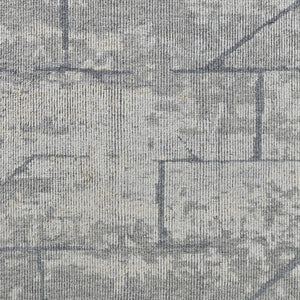 Homeroots 4' X 6' Gray And Silver Wool Abstract Hand Knotted Worn Faded Area Rug Gray Wool 566442