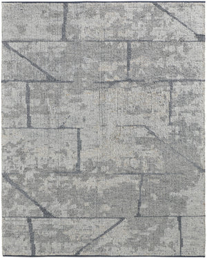 Homeroots 4' X 6' Gray And Silver Wool Abstract Hand Knotted Worn Faded Area Rug Gray Wool 566442